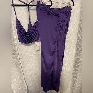 FashionNova Purple Slit Skirt Set
